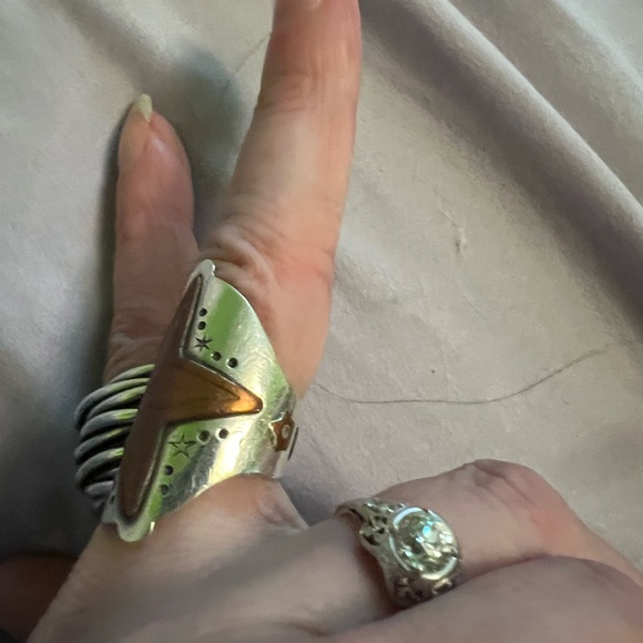 Artisan Custom Made Sterling Silver and Copper Saddle Ring size 6.5-7 - Picture 4 of 6